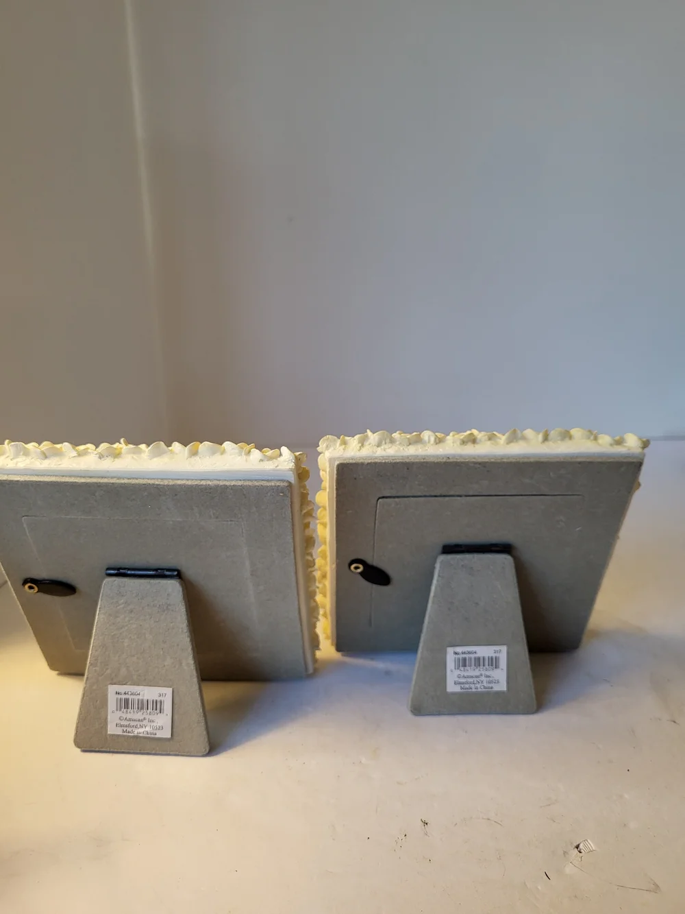 Vintage 1990s Blossoms By Amscan Ivory Rose Decorative Photo Frames - Set of 2